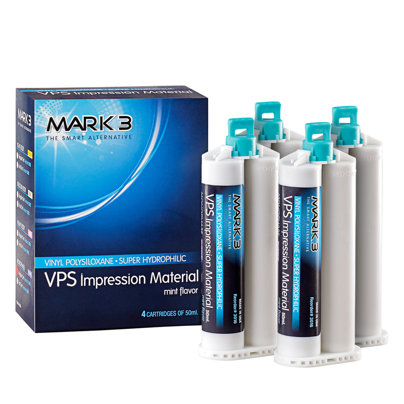 VPS Impression Material Medium Fast Set 50ml. Cartridges 4/bx. - MARK3