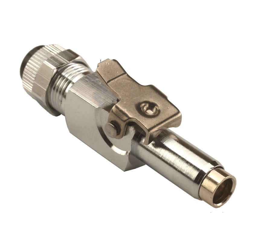 1/4” Male poly, with shut-off QD