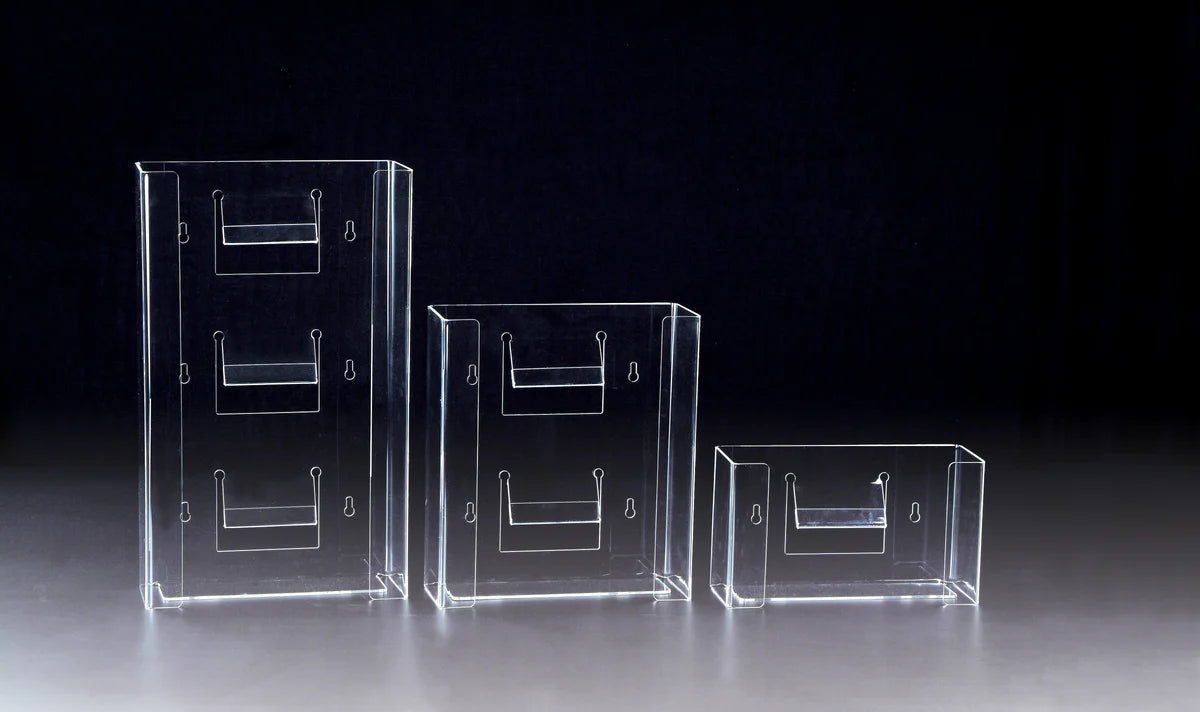 ACRYLIC SIDE LOADING TRIPLE GLOVE DISPENSER