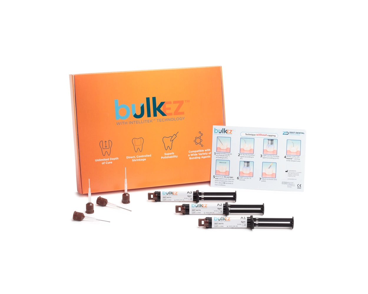 Bulk EZ Trial Kit
3 Syringes (6 gm ea.) -- A1, A2, A3 -- 20 Automix Tips (10 each: 17 and 19 gauge)