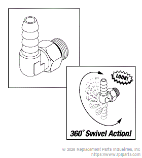 RPI - Swivel Elbow (6mm Barb x 1/8" Male BSPP) - RPF811
