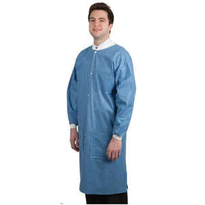 Protect Plus Lab Coats Knee Length White Large 10/pk. - MARK3
