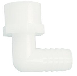 1/2" FPT x 1/2" Barb Elbow Adapter, Plastic