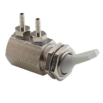 Toggle Valve, Side Port, Momentary, Exhausting, Normally Open, Gray