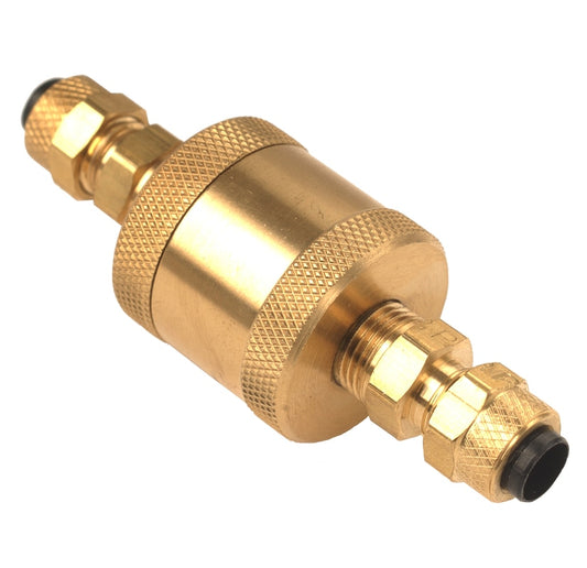Air and water filter with 1/4” poly x 1/8” MPT