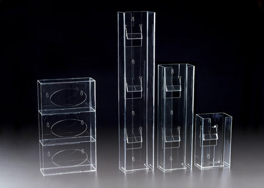 ACRYLIC DOUBLE VERTICAL GLOVE DISPENSER