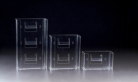 ACRYLIC SIDE LOADING TRIPLE GLOVE DISPENSER
