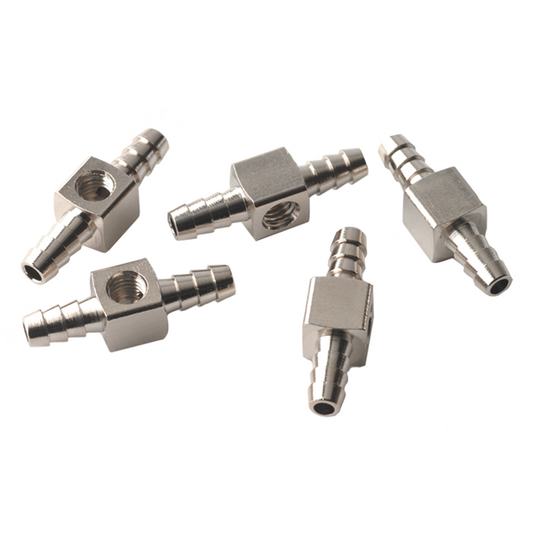 1/8" Barb x 10-32 Female x 1/8" Barb Tee; Pkg of 5