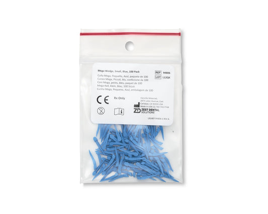 Mega Wedges, Small, Blue, 100 pack