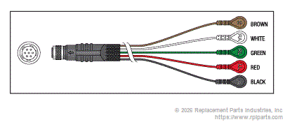 HOLTER CABLE - 5 LEAD FIXED SNAP KEB020