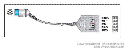 PATIENT CABLE - 5 LEAD DUAL KEC022