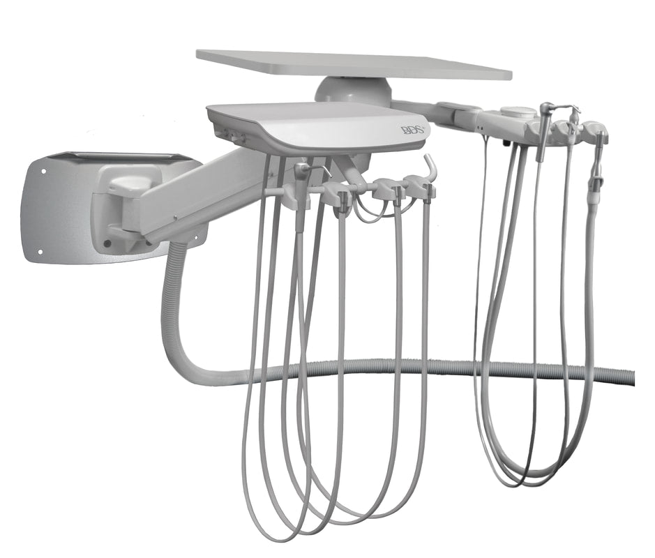 3 HP automatic rear delivery wall mounted duo system with pneumatic brake flex arm