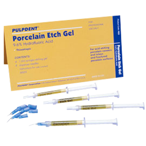 Porcelain Etch Gel 1.2ml. Syringe + 8 Tips 4/bx. - PulpDent